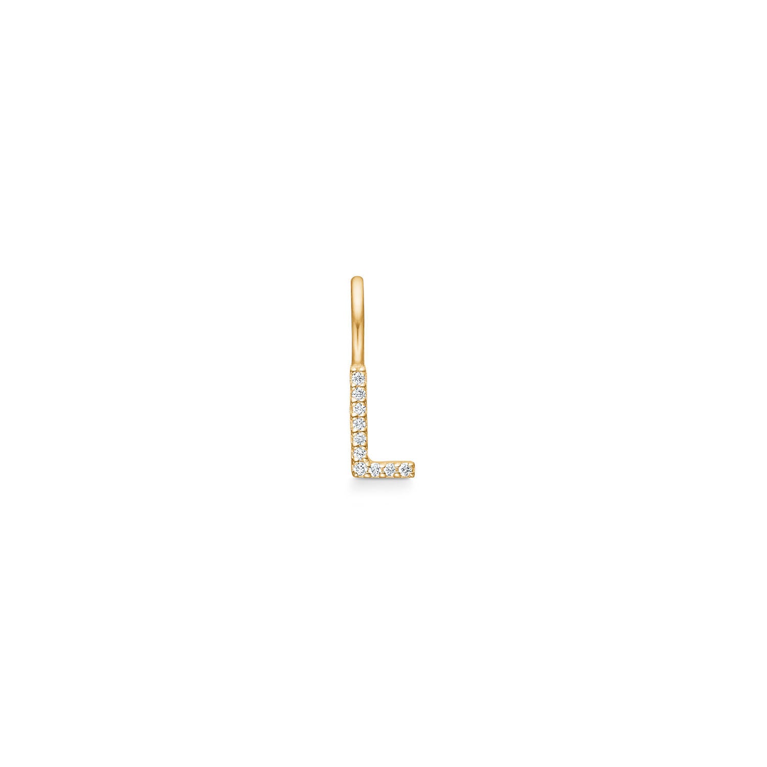 My L 18K Gold Pendant w. Diamonds