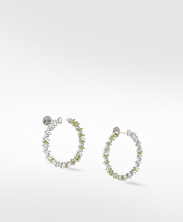 Rainbow Veto Daisy Silver Ohrring w. Diamanten und Saphiers im Laborgewachsen