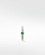 Simple Solitaire 14K Hvidguld Ørering m. Smaragd