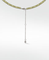 Veto Lux Oval 14k Gold Halskette w. Diamanten und Saphire im Laborgewachsen