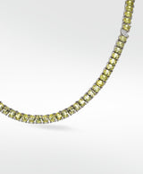 Veto Lux Oval 14k Gold Halskette w. Diamanten und Saphire im Laborgewachsen