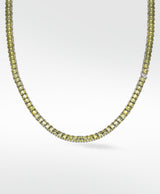 Veto Lux Oval 14k Gold Halskette w. Diamanten und Saphire im Laborgewachsen