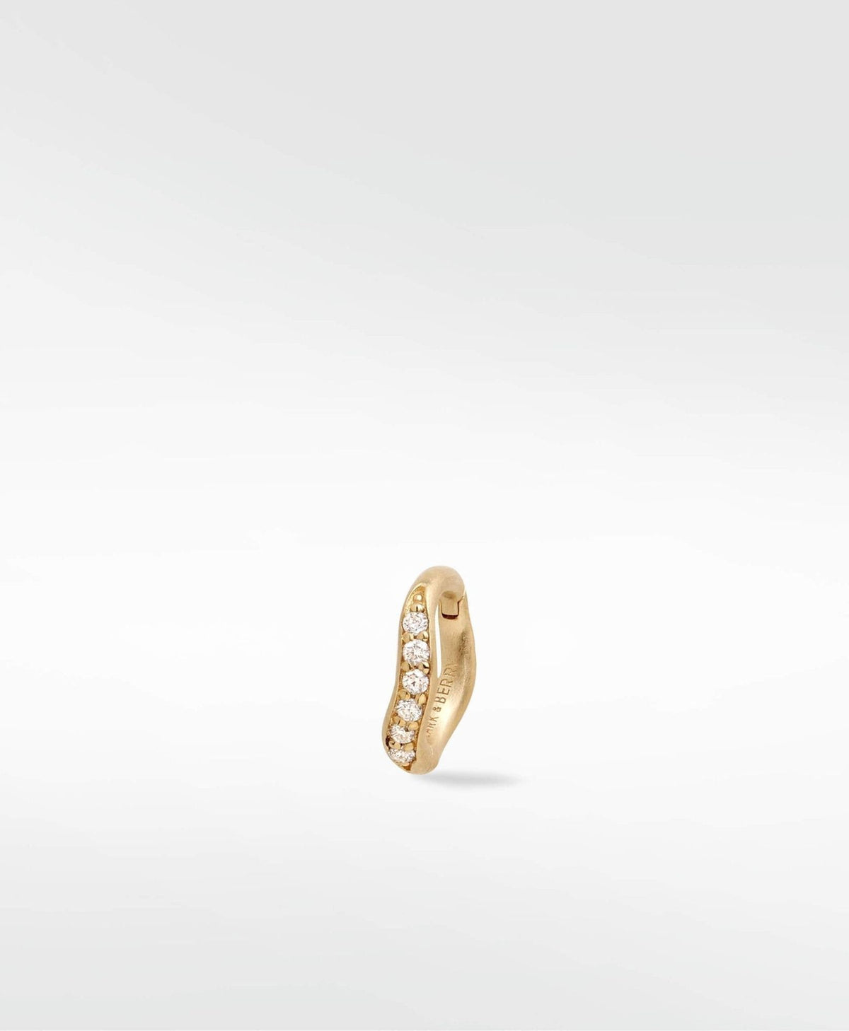 Dune Small Brushed 14K Gold Earring w. Lab-Grown Diamonds