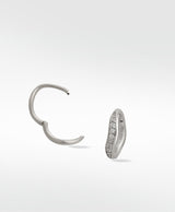 Dune Medium børstet 14 k whitegold ørering m. Lab-Grown Diamanter