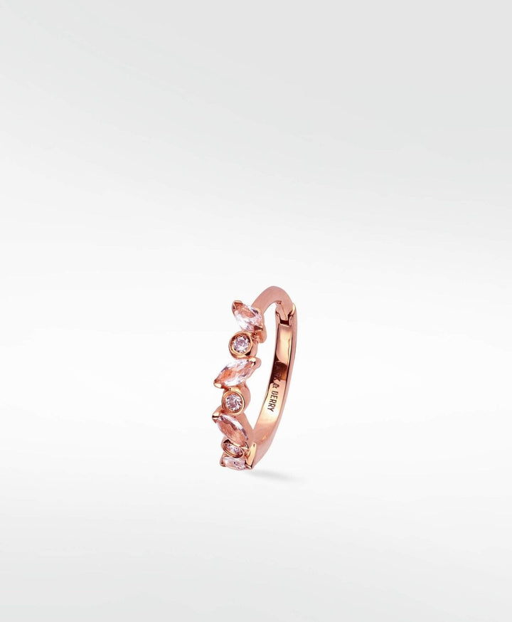 Veto großer 14K Rosegold Hoop w. Diamanten und Saphire im Laborgewachsen