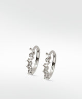Veto Large 14K Hvidguld Hoop m. Lab-Grown Diamanter & Safirer