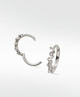 Veto Large 14K Hvidguld Hoop m. Lab-Grown Diamanter & Safirer