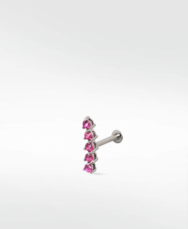 Modernistischer Tennis kleiner 14K Whitegold Ohr Crawler Stud w. Gelbe Saphire