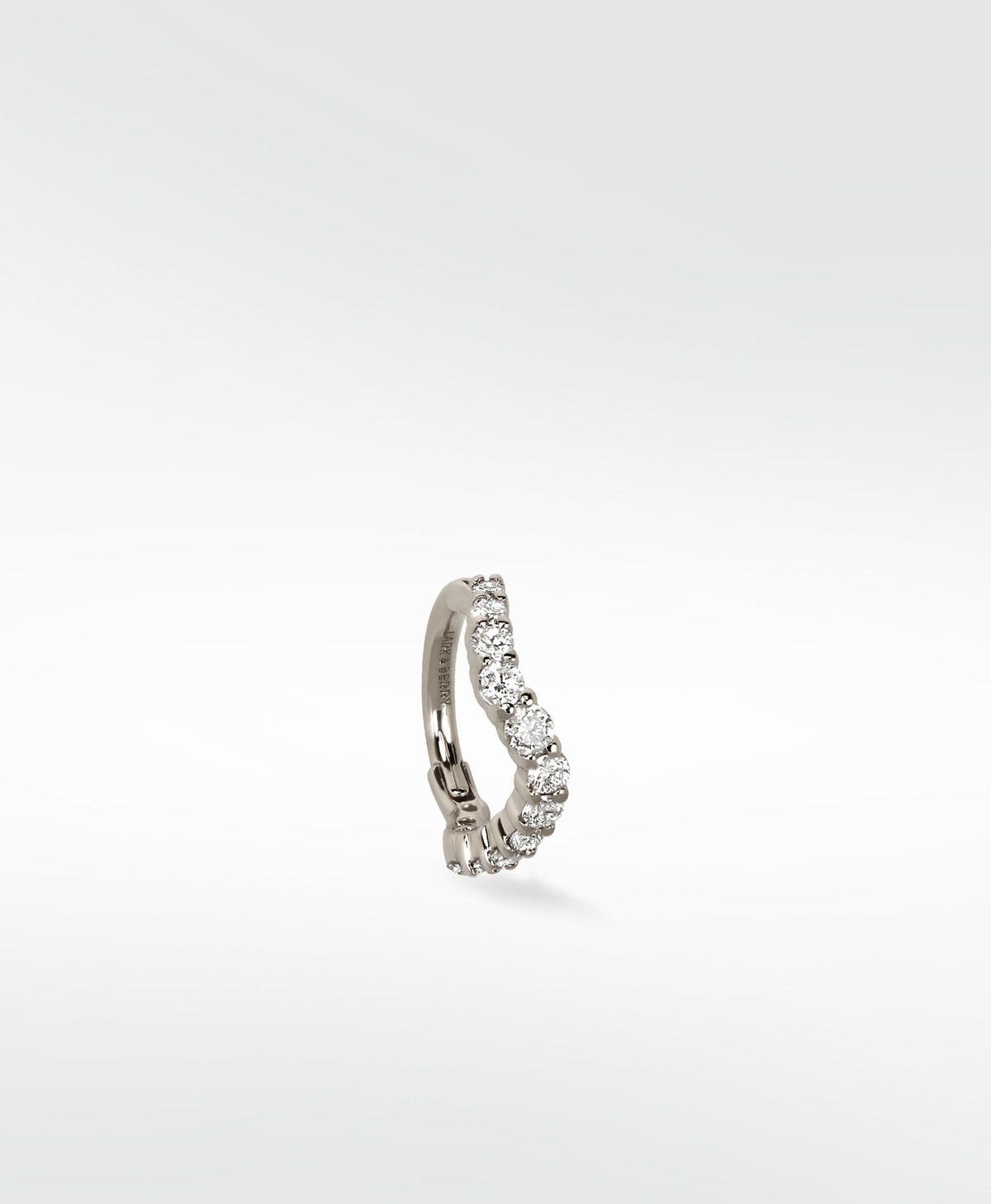 Wavy Diamond 14K Whitegold Earring w. Lab-Grown Diamonds