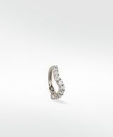 Wavy Diamant 14K Hvidguld Ørering m. Lab-Grown Diamant