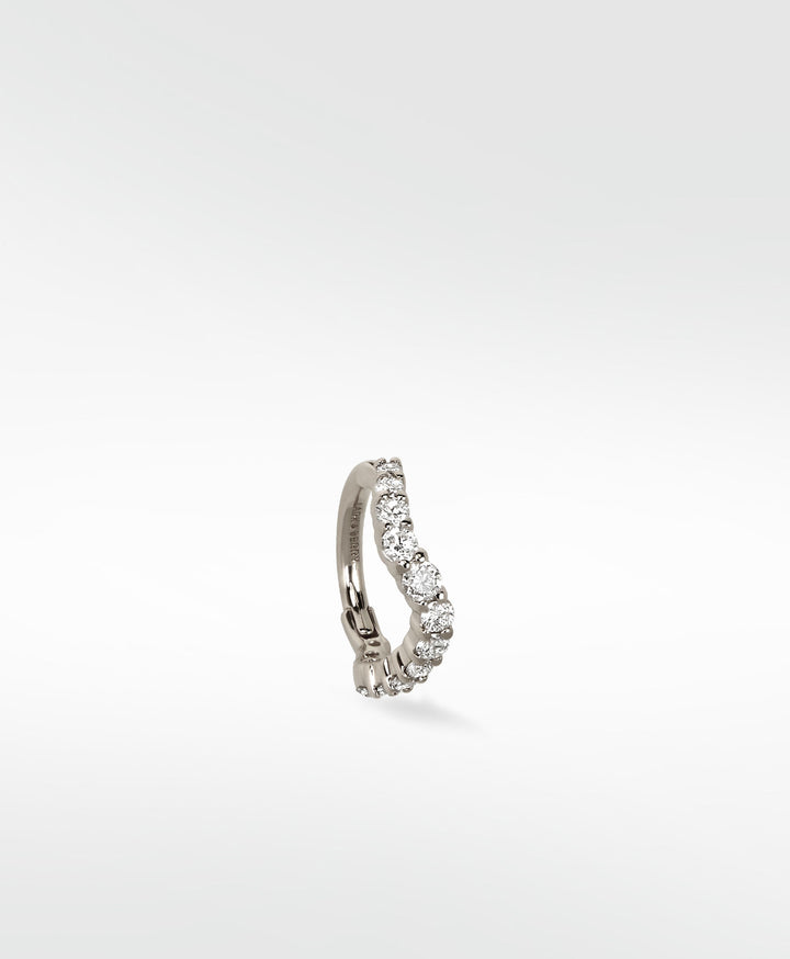Wavy Diamond 14K Whitegold Earring w. Lab-Grown Diamonds