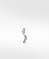 Wavy Diamant 14K Hvidguld Ørering m. Lab-Grown Diamant