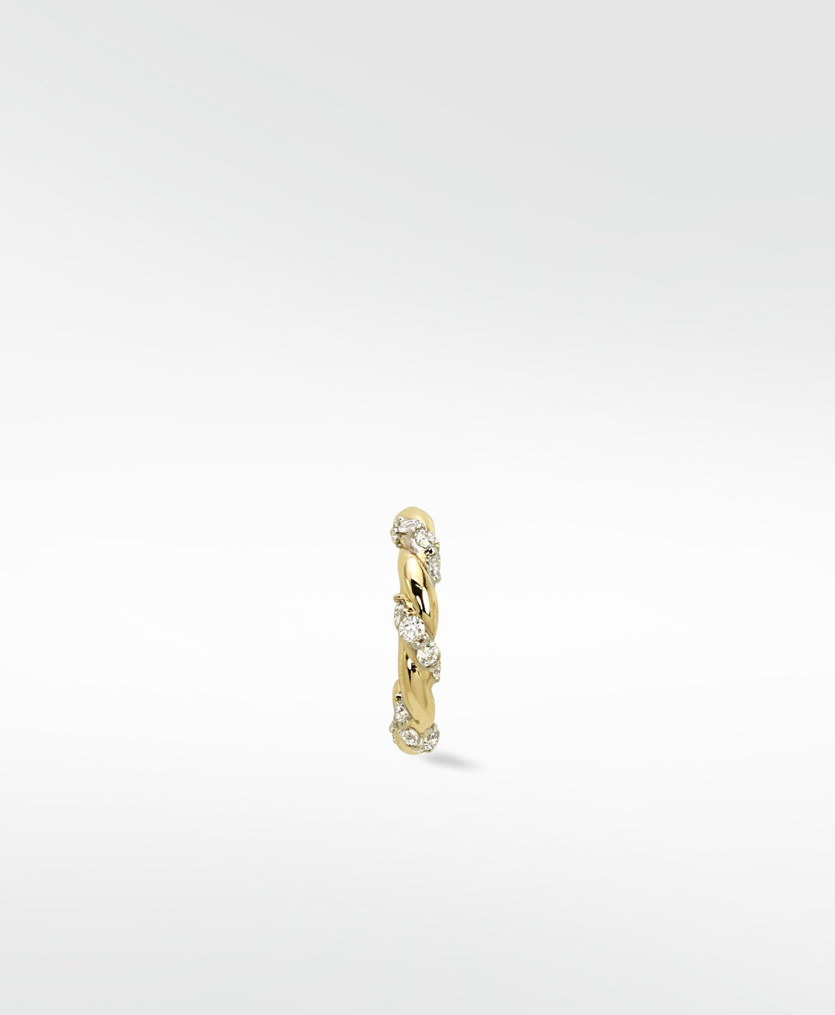 Twisted 14K Gold Earring w. Lab-Grown Diamonds