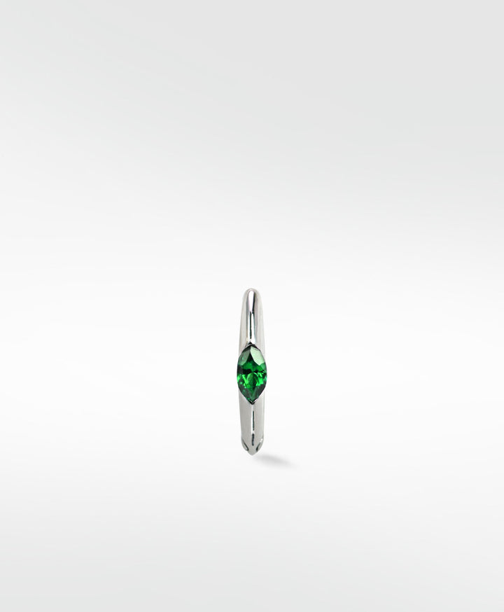 Marquise Set Messer um 14K Whitegold Hoop w. Smaragd