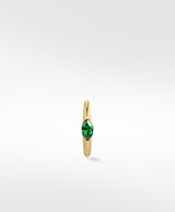 Marquise Set Knife Edged 14K Gold Hoop w. Emerald