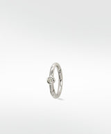 Simple Solitaire 14K Hvidguld Hoop m. Lab-Grown Diamant
