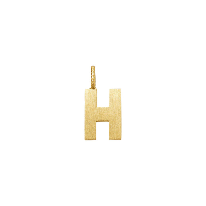 Small Letter H 18K Gold Pendant