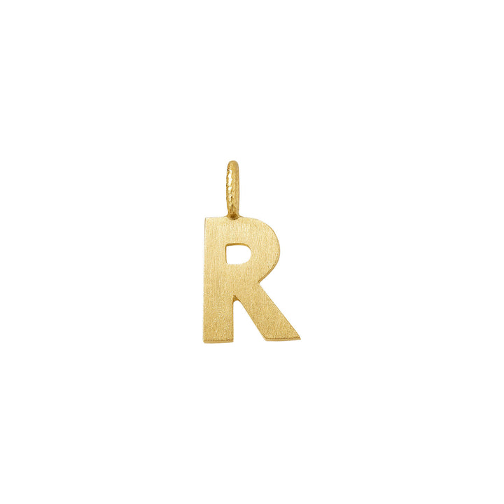 Small Letter R 18K Gold Pendant