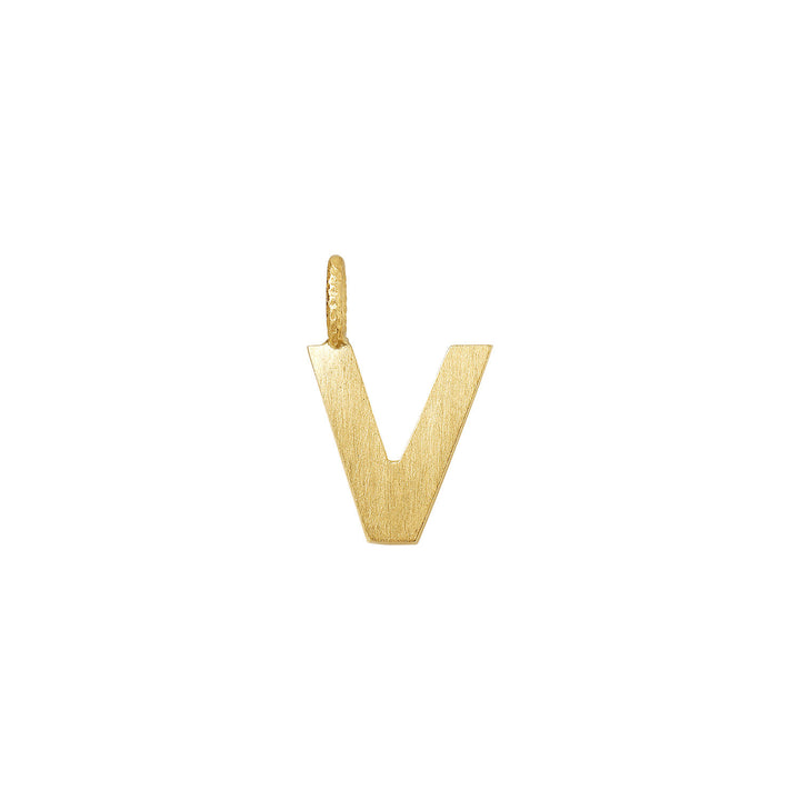 Small Letter V 18K Gold Pendant