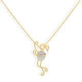 Jade 18K Gold Necklace w. Diamonds