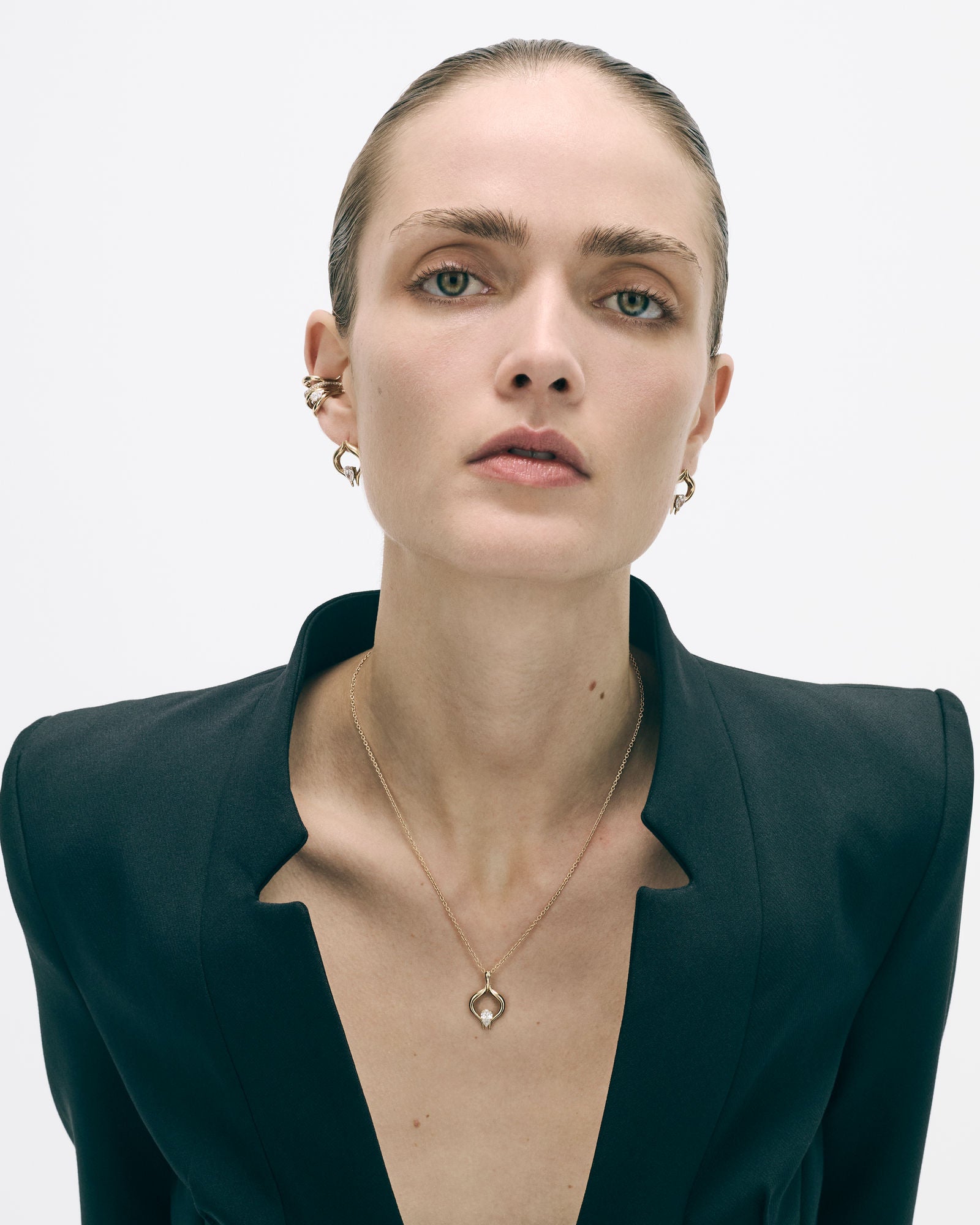 Eboris Twin 18K Gold Necklace w. Diamond