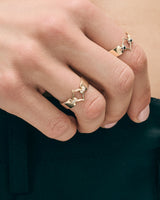 Eboris Corset Paved 18K Gold Ring w. Diamond