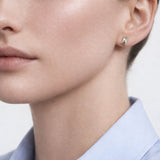 Alphabet Initial L 18K Gold, Whitegold or Rosegold Stud Earrings w. Solitaire Lab-Grown Diamond