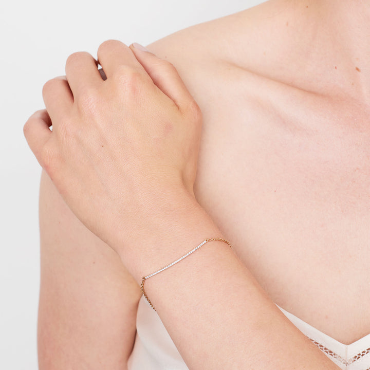 Bar Armband aus 14K Gold mit Diamanten
