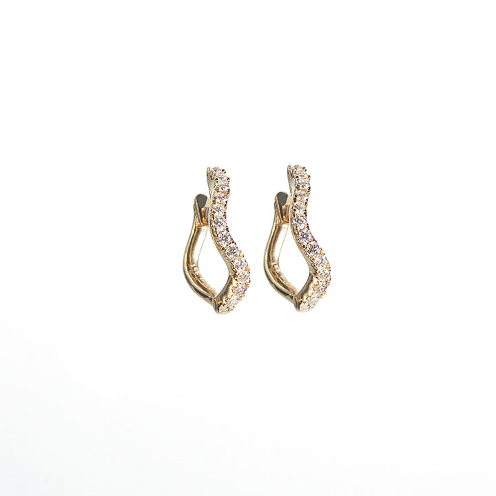 VAYU 14K Gold Hoops w. Diamonds