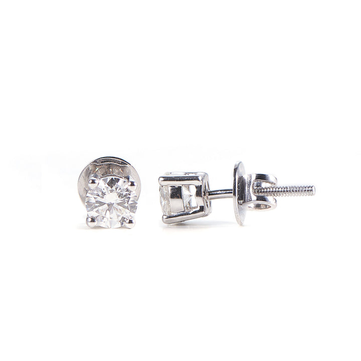 Solitaire 14K Gold Studs w. 0.20-0.50 ct Diamond