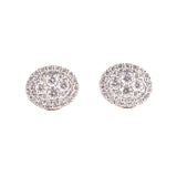 Oval 14K Gold Studs w. Diamonds