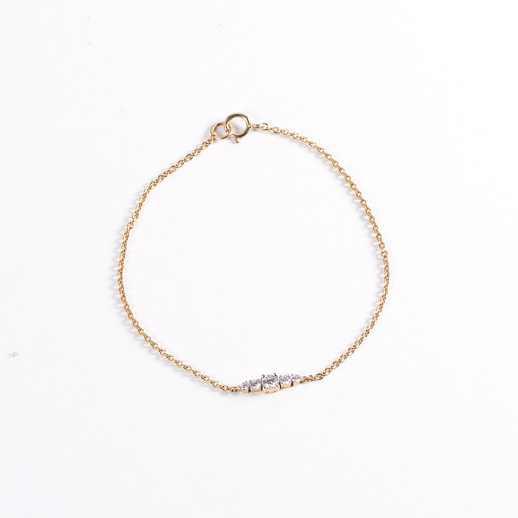 Five 14K Gold Bracelet w. Diamonds