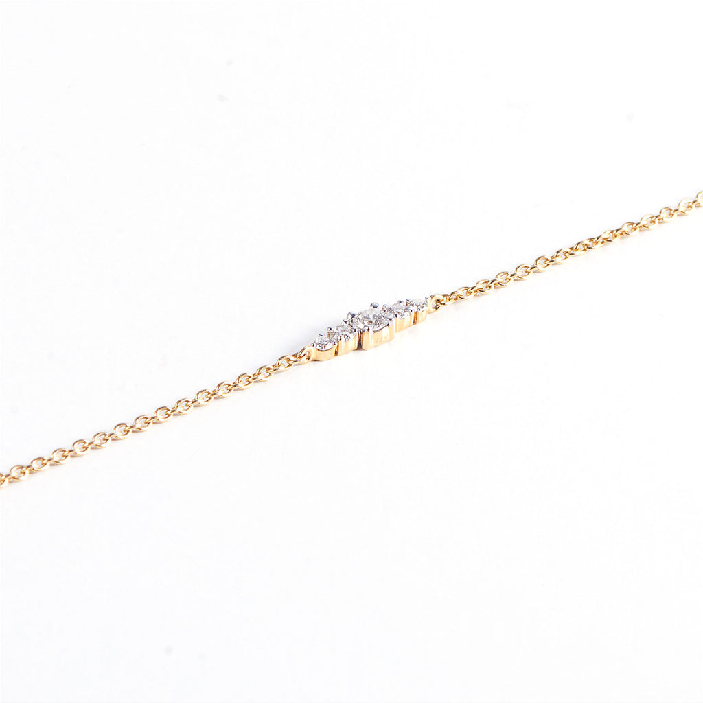 Five 14K Gold Bracelet w. Diamonds