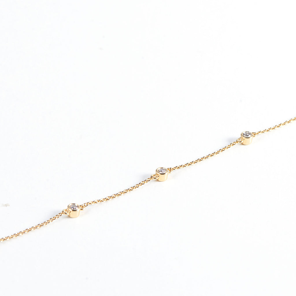 5 Diamanter 14K Guld Armbånd