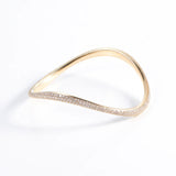 Graduating 14K Gold Bangle w. Diamonds