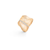 Large Leaves 18K Gold Ring w. Diamonds