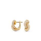 Legacy Knot Small Pavé 18K Gold Earrings w. Diamonds