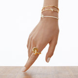 Legacy Knot 18K Gold Bangle w. Diamonds