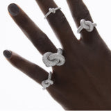 Legacy Knot Lille (Tight) 18K Hvidguld Ring m. Diamanter