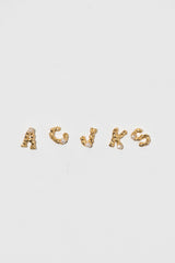The Letter 18K Gold Plated Studs w. Pearl