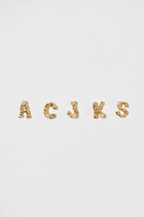 The Letter 18K Gold Plated Studs w. Pearl
