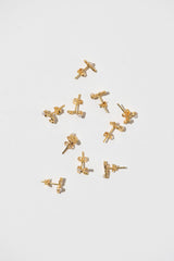 The Letter 18K Gold Plated Studs w. Pearl