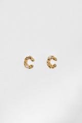 The Letter 18K Gold Plated Studs w. Pearl