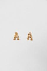 The Letter 18K Gold Plated Studs w. Pearl