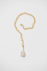 The Eternity Baroque 18K Gold Plated Pendant w. Pearl