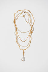 The Eternity Baroque 18K Gold Plated Pendant w. Pearl