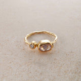 Cocktail 18K & 22K Gold Ring w. Sapphire & Diamonds