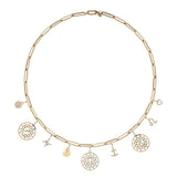 Zodiac Gemini 18K Gold oder Whitegold Charm W. Diamanten