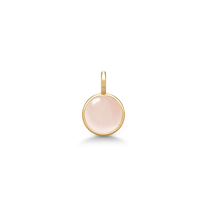 Little Prime Gold Plated Anhänger w. Milchiger Rosenkristall