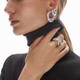 Infinity Loop Big Full Pavé 18K Whitegold Ring w. Diamonds